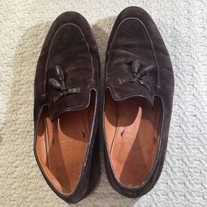 Paul Smith Chocolate Brown Leather Tassel Semi Rounded Toe Loafers